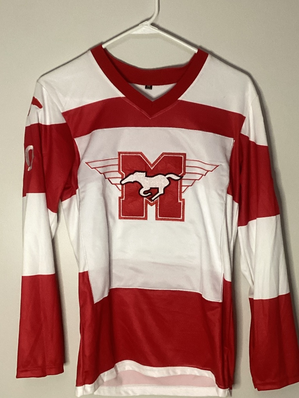 Headgear Classics Dean Youngblood #10 Hamilton Mustangs Jersey White/Red M Size